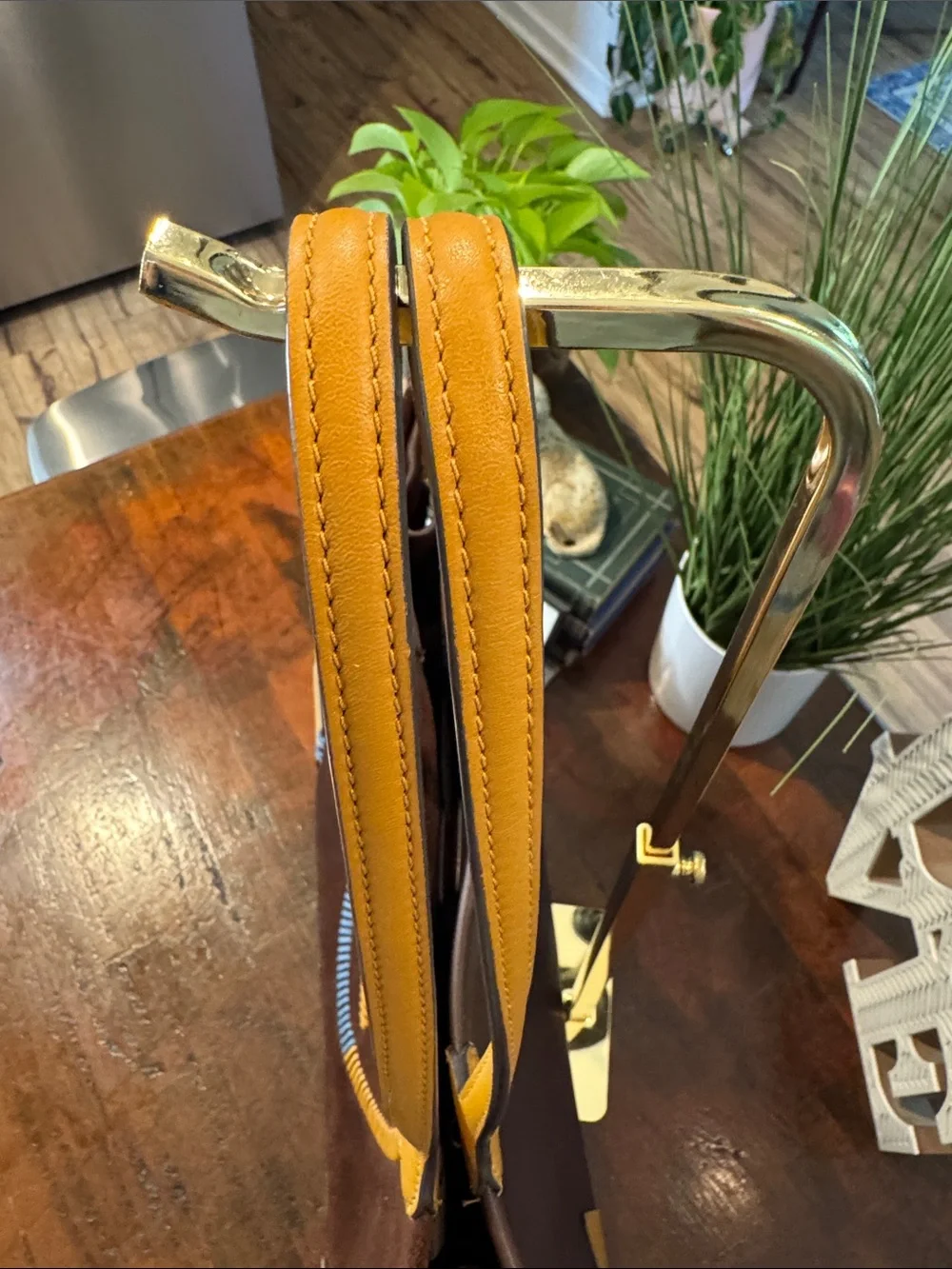 Tory Burch Brown Suede and Leather Whipstitch Ella Tote